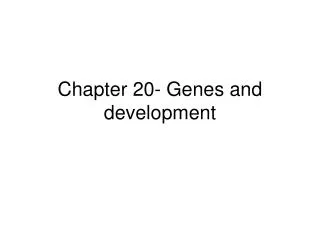 Chapter 20- Genes and development