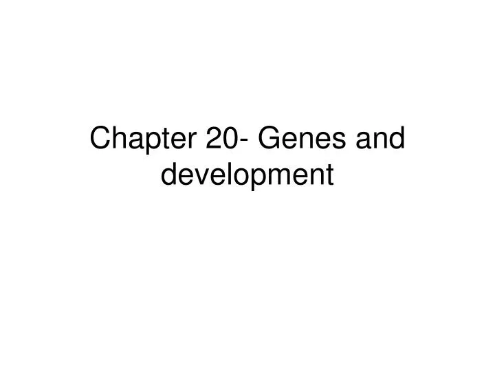 chapter 20 genes and development