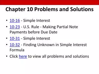 Chapter 10 Problems and Solutions