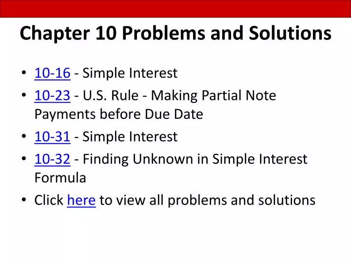 chapter 10 problems and solutions