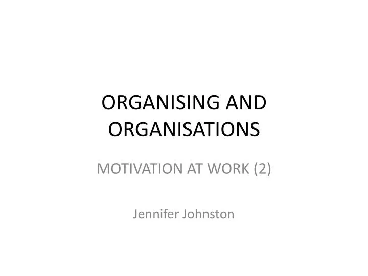 organising and organisations