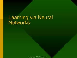 Learning via Neural Networks