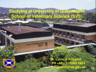 Studying at University of Queensland School of Veterinary Science (SVS)