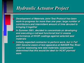 Hydraulic Actuator Project