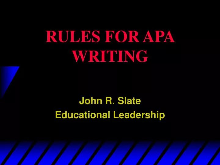 rules for apa writing