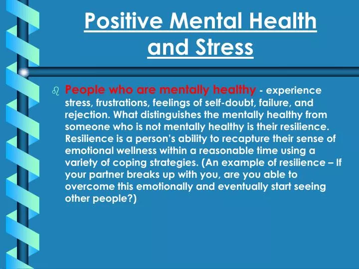 positive mental health and stress