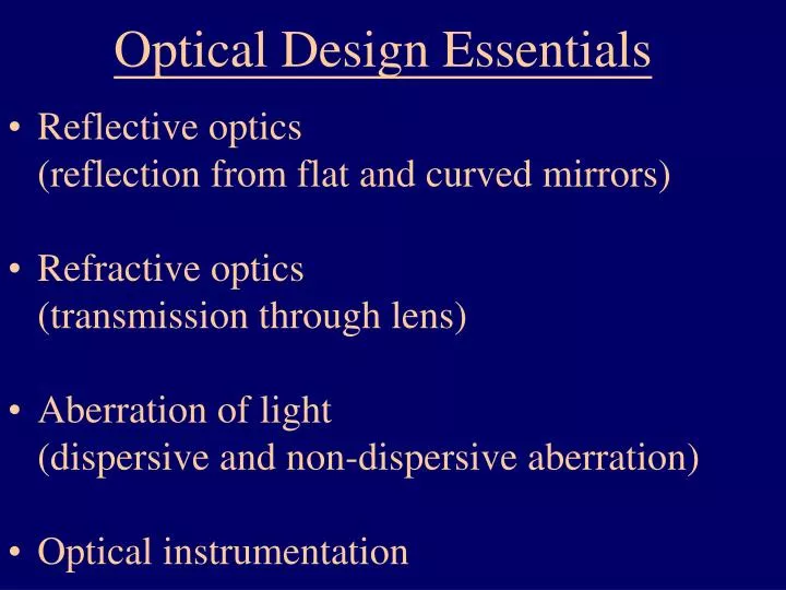 optical design essentials