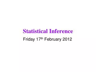 Statistical Inference