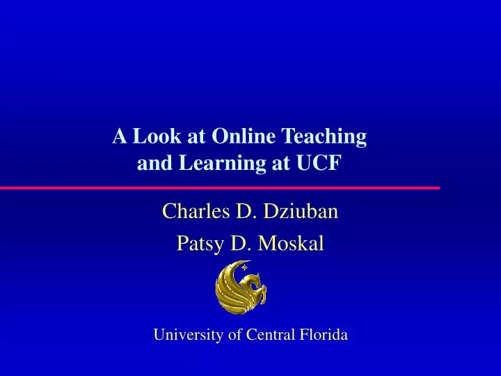 a look at online teaching and learning at ucf