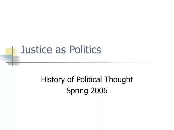 justice as politics