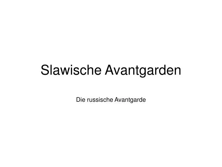 slawische avantgarden