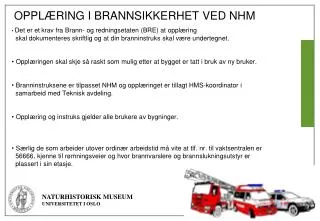 oppl ring i brannsikkerhet ved nhm
