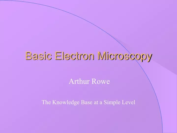 basic electron microscopy