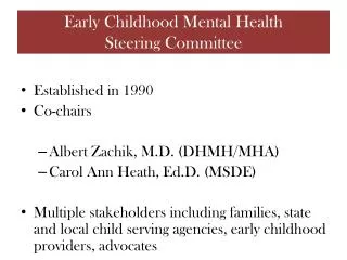 Early Childhood Mental Health Steering Committee