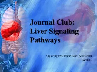 Journal Club: Liver Signaling Pathways