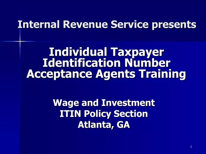 internal revenue service presents