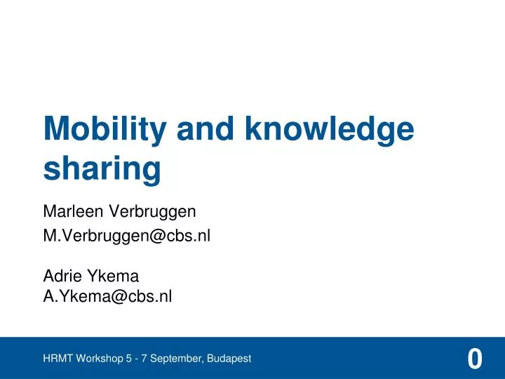 mobility and knowledge sharing