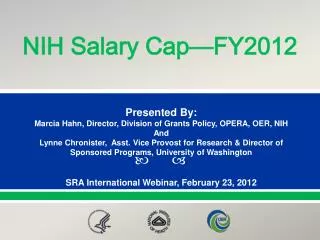 SRA International Webinar, February 23, 2012