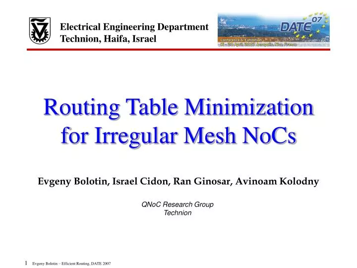 routing table minimization for irregular mesh nocs
