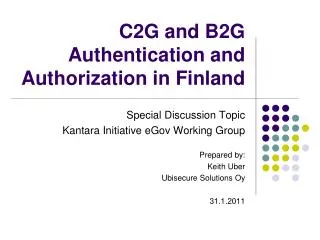C2G and B2G Authentication and Authorization in Finland