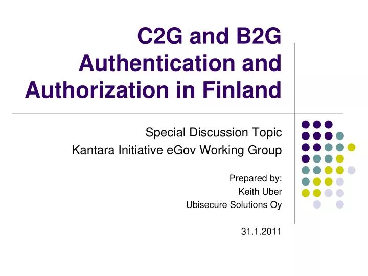 c2g and b2g authentication and authorization in finland