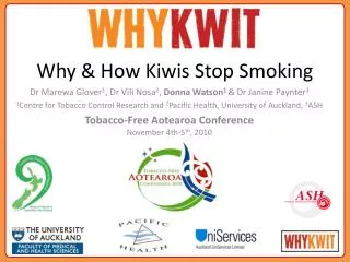Why &amp; How Kiwis Stop Smoking