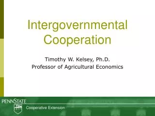 Intergovernmental Cooperation