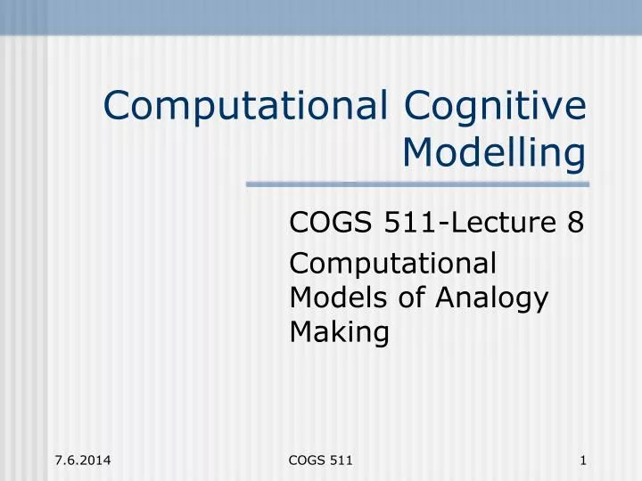 computational cognitive modelling