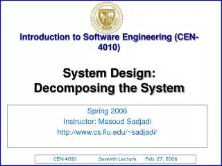 Introduction to Software Engineering (CEN-4010)