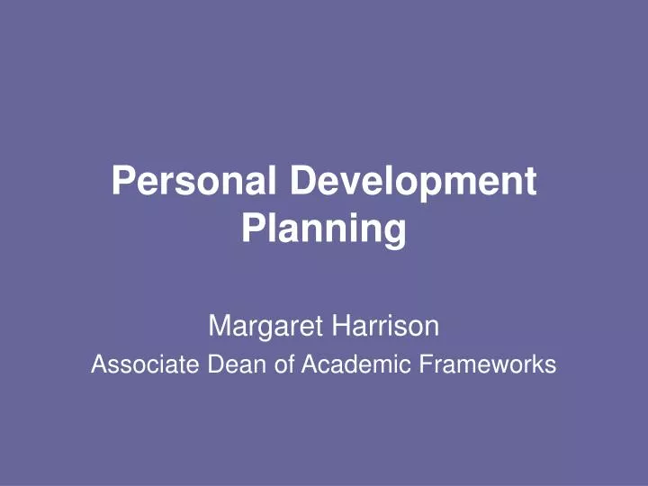 personal development planning
