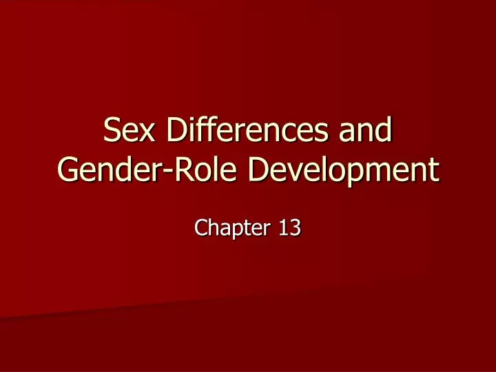 sex differences and gender role development