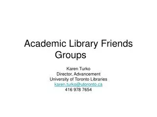 Academic Library Friends Groups