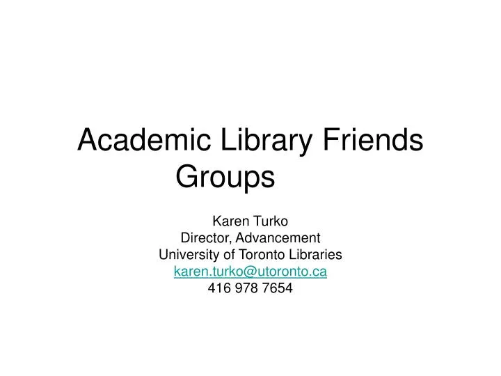 academic library friends groups