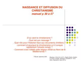 naissance et diffusion du christianisme manuel p 30 57