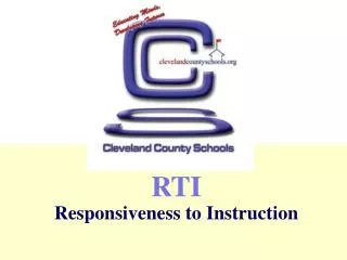 RTI Responsiveness to Instruction