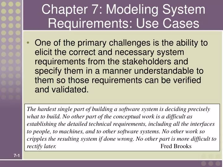 chapter 7 modeling system requirements use cases