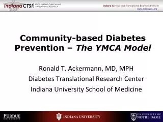 Community-based Diabetes Prevention – The YMCA Model