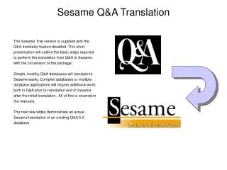 Sesame Q&amp;A Translation