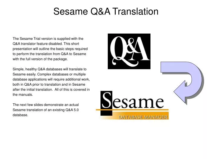 sesame q a translation