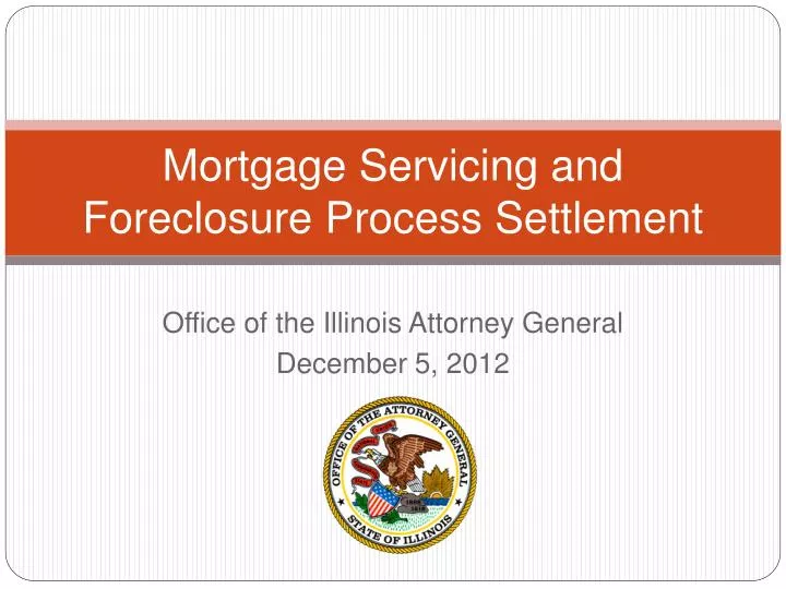 mortgage servicing and foreclosure process settlement
