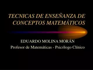 tecnicas de ense anza de conceptos matem ticos