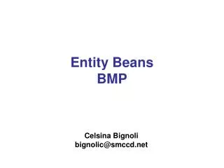Entity Beans BMP
