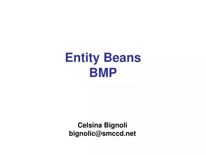 entity beans bmp