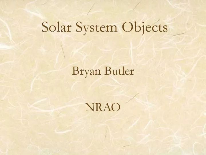 solar system objects