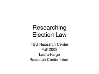 Researching Election Law