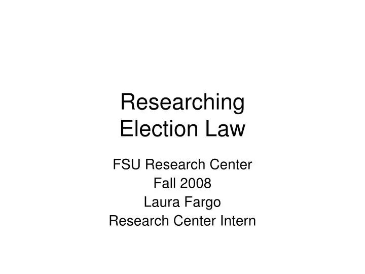 researching election law