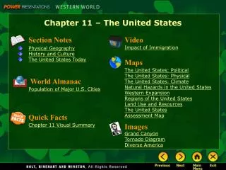 Chapter 11 – The United States