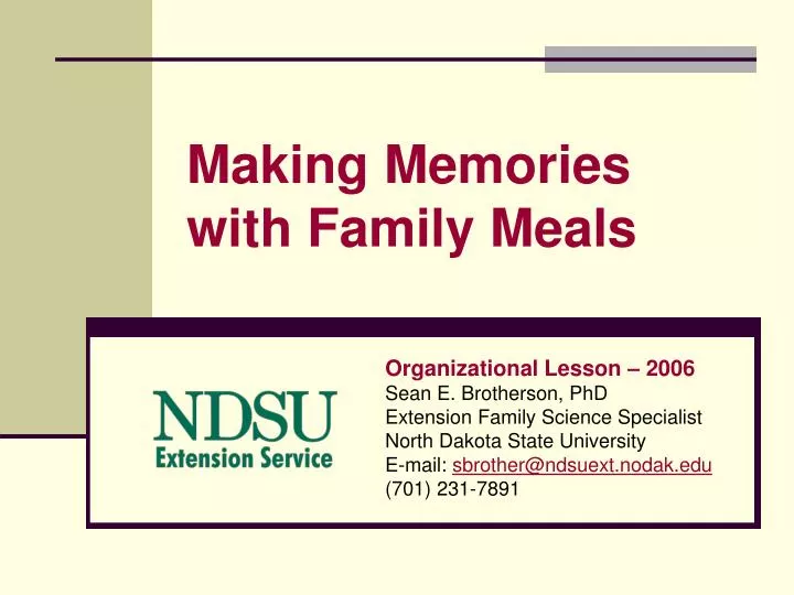 making memories with family meals