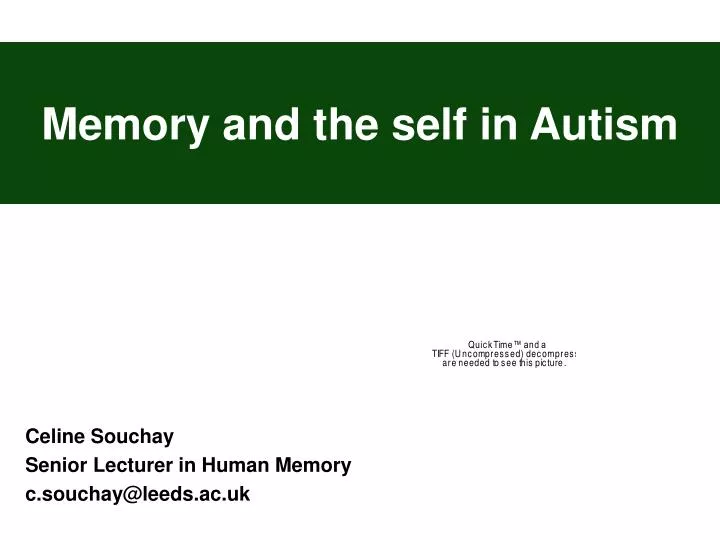 memory and the self in autism