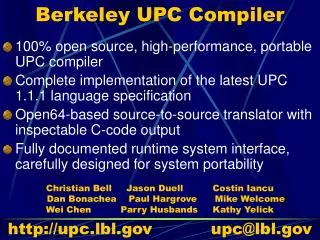 Berkeley UPC Compiler